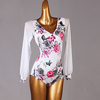 Latin Dance Leotard / Onesie Pattern / Print Split Joint Women