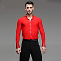 Latin Dance Shirt Ruching Men