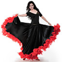 Latin Dance Skirts Ruching Split Joint Women