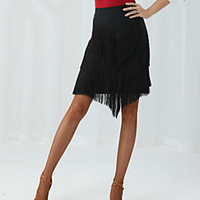 Latin Dance Skirts Tassel Solid Women