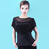 Latin Dance Top Tassel Solid Women