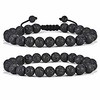 lava bracelet gifts for him - natural black lava rock black agate stone women mens anxiety bracelet,  aromatherapy essential oil diffuser healing bracelet retirement gifts for men