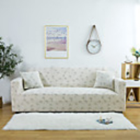 Lavender Print 1-Piece Sofa Cover Couch Cover Furniture Protector Soft Stretch Slipcover Spandex Jacquard Fabric Super Fit for 1~4 Cushion Couch and L Shape Sofa, Easy to Install(1 Free Cushion Cover)