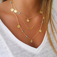 Layered Necklace Tassel Fringe Infinity Ladies Unique Design Dangling Tassel Alloy Gold Necklace Jewelry For Birthday Daily Casual Sports Engagement