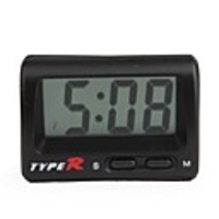LCD Digital Car Dashboard Desk Clock - Black