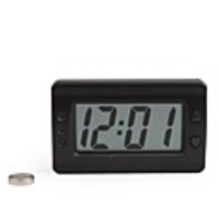 LCD Digital Car Dashboard Desk Clock - Black