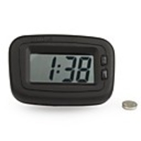 LCD Digital Car Dashboard Desk Clock - Black