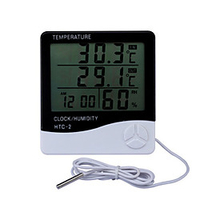 LCD Digital Temperature Humidity Meter Home Indoor Outdoor hygrometer thermometer Weather Station with Clock miniinthebox