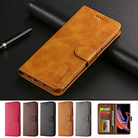 lc.imeeke Leather Case for Samsung Galaxy S10 S10 Plus Flip Card Holder Full Body Cases Solid Colored Soft PU Leather S10 5G S10 E S9 S9 Plus S8 S8 Plus S7 Edge