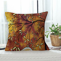 Leaf Double Side Cushion Cover 1PC Soft Decorative Square Throw Pillow Cover Cushion Case Pillowcase for Sofa Bedroom Livingroom Outdoor Superior Quality Machine Washable Outdoor Cushion for Sofa Couch Bed Chair miniinthebox