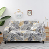 Leaf Print 1-Piece Sofa Cover Couch Cover Furniture Protector Soft Stretch Slipcover Spandex Jacquard Fabric Super Fit for 1~4 Cushion Couch and L Shape Sofa, Easy to Install(1 Free Cushion Cover)
