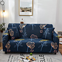 Leaf Print 1-Piece Sofa Cover Couch Cover Furniture Protector Soft Stretch Slipcover Spandex Jacquard Fabric Super Fit for 1~4 Cushion Couch and L Shape Sofa, Easy to Install(1 Free Cushion Cover)