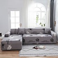 Leaf Print 1-Piece Sofa Cover Couch Cover Furniture Protector Soft Stretch Sofa Slipcover Spandex Jacquard Fabric Super Fit for 1~4 Cushion Couch and L Shape Sofa, Easy to Install