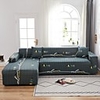 Leaf Print 1-Piece Sofa Cover Couch Cover Furniture Protector Soft Stretch Sofa Slipcover Spandex Jacquard Fabric Super Fit for 1~4 Cushion Couch and L Shape Sofa, Easy to Install