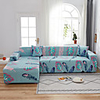 Leaf Print 1-Piece Sofa Cover Couch Cover Furniture Protector Soft Stretch Sofa Slipcover Spandex Jacquard Fabric Super Fit for 1~4 Cushion Couch and L Shape Sofa, Easy to Install(1 Free Cushion Cover)