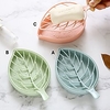 Leaf Shape Soap Box Sponge Box for Kitchen Bathroom Waterproof Organization Plastic 10x17.5cm miniinthebox