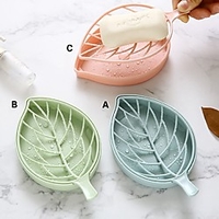 Leaf Shape Soap Box Sponge Box for Kitchen Bathroom Waterproof Organization Plastic 10x17.5cm miniinthebox