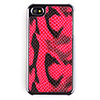 Leather Back Case Cover for iPhone 4 Black Red