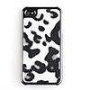 Leather Back Case Cover for iPhone 4 Black White