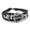 leather bracelet vintage anchor charm bangle fit 7-9 inch black rope in a gift box