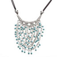 Leather Rope Bead Chain Necklace