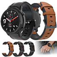 Leather Silicone Watch Band Wrist Strap For Huami Amazfit GTR 47mm / Amazfit Stratos 3 / Stratos 2 2S / Amazfit Pace Watch Replaceable Bracelet Wristband