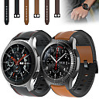 Leather Silicone Watch Band Wrist Strap For Samsung Galaxy Watch 46mm / Gear S3 Classic / S3 Frontier Replaceable Bracelet Wristband