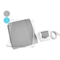 Leather Smart Cover ABS Back Case Charging/Docking Stand Holder USB Charging Cable Kit for iPad 2