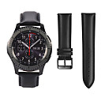 Leather Watch Band for Samsung Galaxy Watch 3 45mm 41mm / Galaxy Watch 46mm 42mm / Gear S3 Classic Frontier / Galaxy Active 2 40mm 44mm / Gear Sport / S2 Classic Replaceable Bracelet Wrist Strap