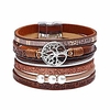 leather wrap bracelet for women,  leopard multi-layer magnetic buckle cuff bracelet jewelry