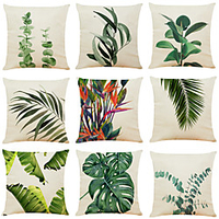 Leaves Double Side Cushion Cover 9PC Soft Decorative Square Throw Pillow Cover Cushion Case Pillowcase for Bedroom Livingroom Superior Quality Machine Washable Indoor Cushion for Sofa Couch Bed Chair miniinthebox