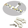 LED 100 Lots Strip Light Mounting Bracket Fixing Clip-One Side Fixing, Screws included (100,  Hollow Distance 9mm (Ideal for strip width 8mm))