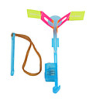 LED Amazing Flying Helicopter Umbrella Jet Device Rubber Dragonfly (Transparent Blue)