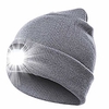 led beanie hat night beanie hat caps with light darkness knit beanie rechargeable led beanie usb electric beanie thermal battery powered hat for night (gray)