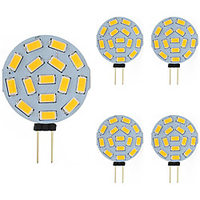LED Bi-pin Bulb 5pcs 2W G4 Round 15 SMD 5730 DC AC 12 - 24V Warm Cold White miniinthebox