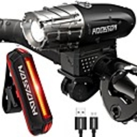 LED Bike Light Rechargeable Bike Light Set Front Bike Light Rear Bike Tail Light Mountain Bike MTB Bicycle Cycling Waterproof 360° Rotation Multiple Modes Super Brightest Li-polymer 200 lm / ABS