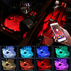 LED Car Foot Light Ambient Lamp With USB Wireless Remote Music Control Multiple Modes Automotive Interior Decorative Lights