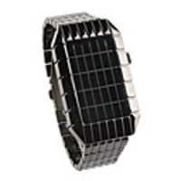 LED Colorful-Light Stainless Steel Wrist Watch with Weekday Display