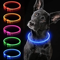 LED Dog Collar USB Rechargeable Nylon Dog Flashing Collar Adjustable with Steady Flash Blink Light miniinthebox