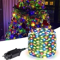 LED Fairy String Lights 20/50/100M Christmas Outdoor Ultra Bright Fairy Lights DC24V Green Leather Cooper Wire LED Flexible String Light Outdoor Yard Garden Party Christmas Holiday Decoration Colorful 8 Mode Lighting EU Plug IP65 miniinthebox