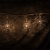 LED Fireworks Fairy String Light Outdoor Waterproof AA Battery Power Warm White Hanging Starburst Holiday String Lights IP65 for Wedding Home Patio Garden Twinkle Lighting miniinthebox