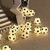LED Football String Lights Euro Cup 10 20 LEDs 1 set 1.5m 3m Warm White Multi Color Christmas New Year