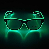 led glasses adjustable neon light up glasses,  party favors glowing luminous led sunglasses (black frame clear lenses)