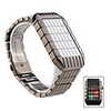 LED Green Red Blue Light Stainless Steel Wrist Watch Black