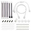 LED Light Bar Connector Set SMD5050 5730 Waterproof 10mm Wide RGB 4-pin LED Light With Bracket kit Extension Cable Flexible LED Tape Light