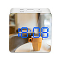 LED Light Mirror Alarm Clock with Dimmer Nap Temperature Function for Office Bedroom Travel Digital Clock Home Decor