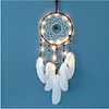 LED Lights Wind Chime Dreamcatcher Net With Feathers Bead Wedding Party Decoration Dream Catcher Wall Hanging Home Car Ornament Gift