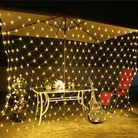 LED Net Lights Curtain String Lights 6Mx4M 672LEDs 3Mx2M 200LEDs 1.5Mx1.5M 96LEDs White Warm White Blue Multi Color for Room Party Décor Linkable 220V miniinthebox
