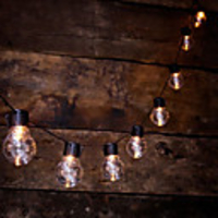 LED Outdoor Light String With 20 Transparent LED Bulbs For Backyard Deck Balcony Interior Light Bistro Party Decoration warm white battery box