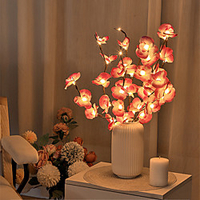 LED Phalaenopsis Branch Lamp 20 Bulbs Simulation Orchid Branch LED Fairy Lights Willow Twig Light Branch Mother